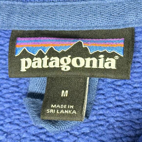 Patagonia Woolie Fleece Pullover Mens Medium 1/4 Zip Wool Blend Sweater Blue - Picture 7 of 10